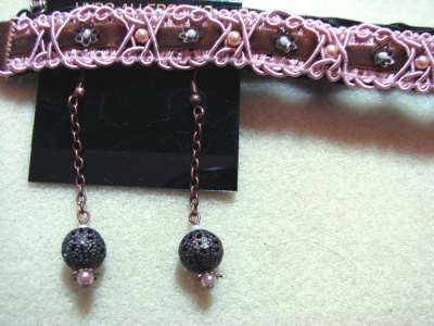 Victorian Choker and Copper Ball Earrings 2