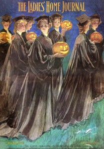 Lady Graduates with Pumpkins